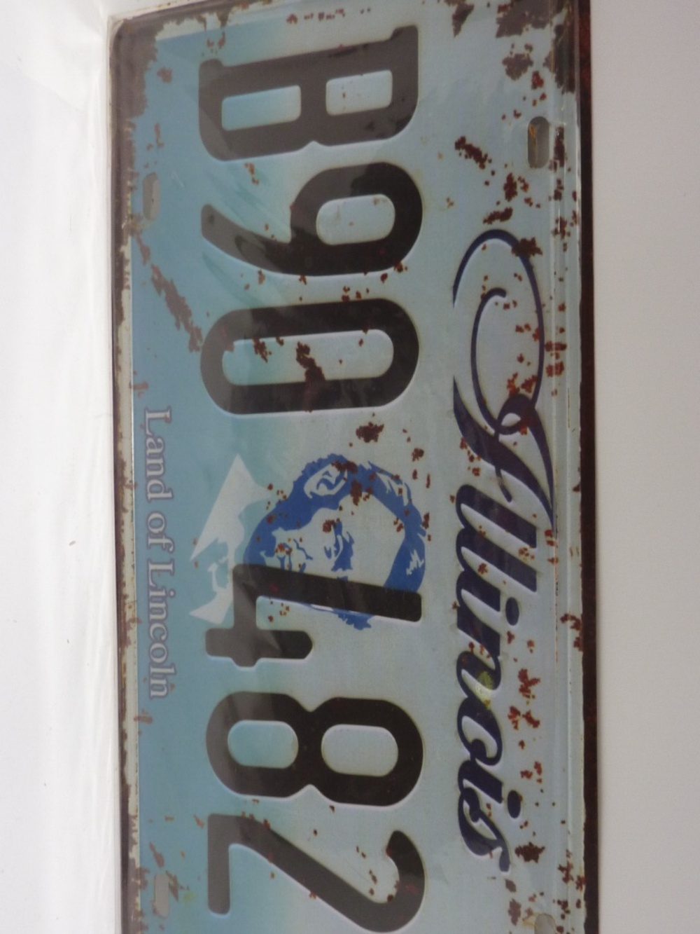 Rustic ILLINOIS License Plate REPLICA Tin Metal